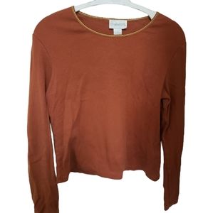 FALL BASIC | Long Sleeve Pumpkin Colored Top L
